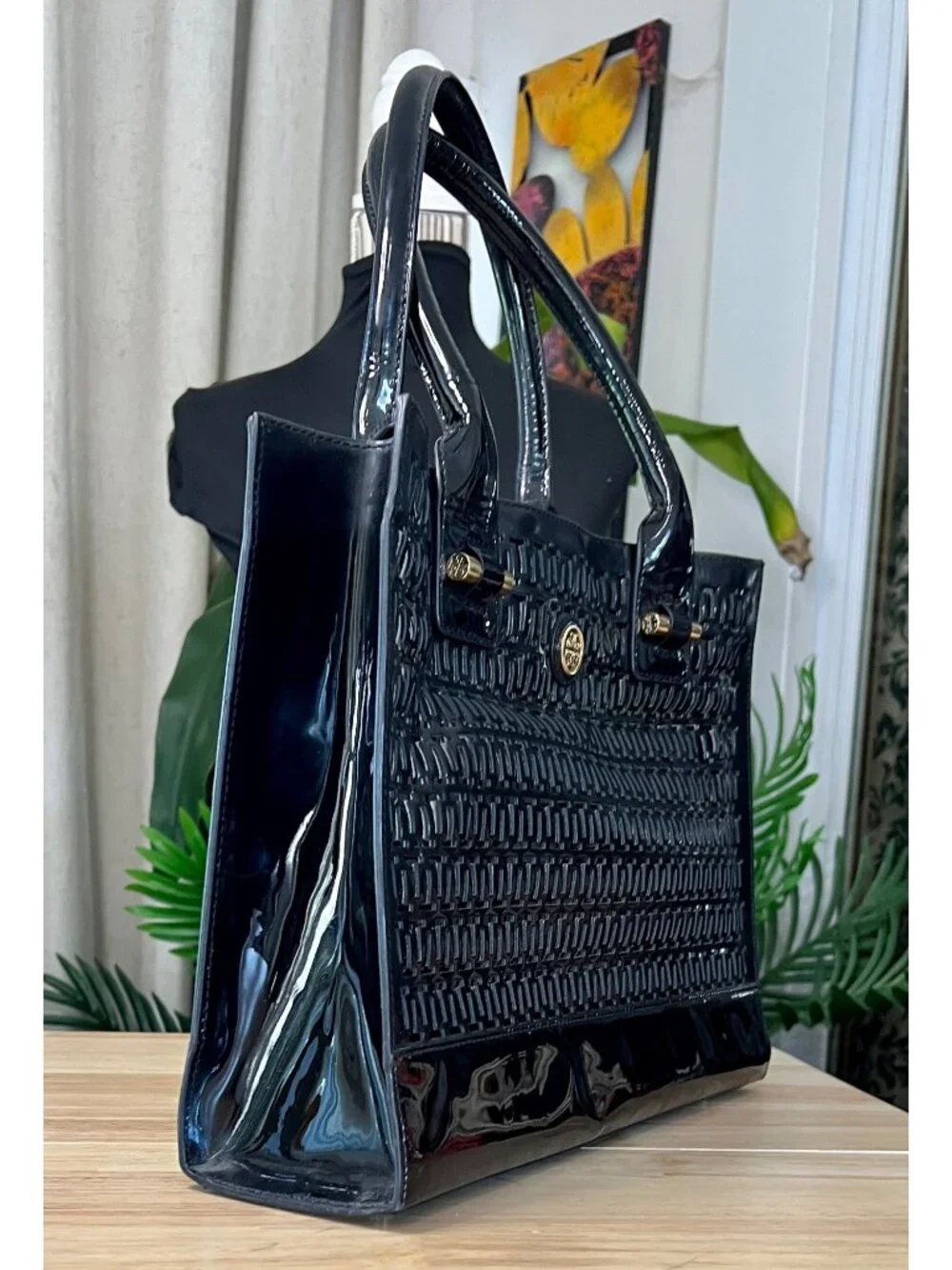 TORY BURCH Black Robinson Cut Out Tote ✺✺